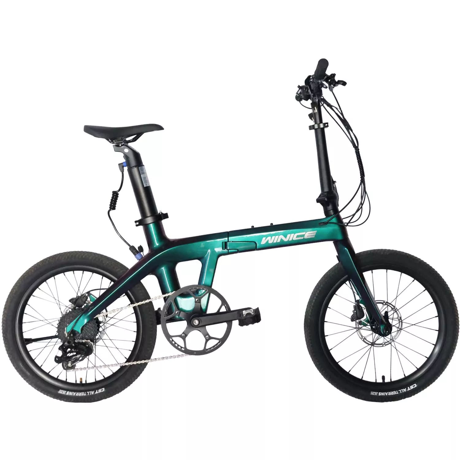 WINICE“驭风”20寸碳纤维助力折叠自行车